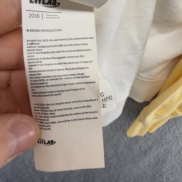 Pokemon Sweatshirt Adult Large White Yellow Pikachu Patch Boxy Spellout Litlab - Picture 10 of 11